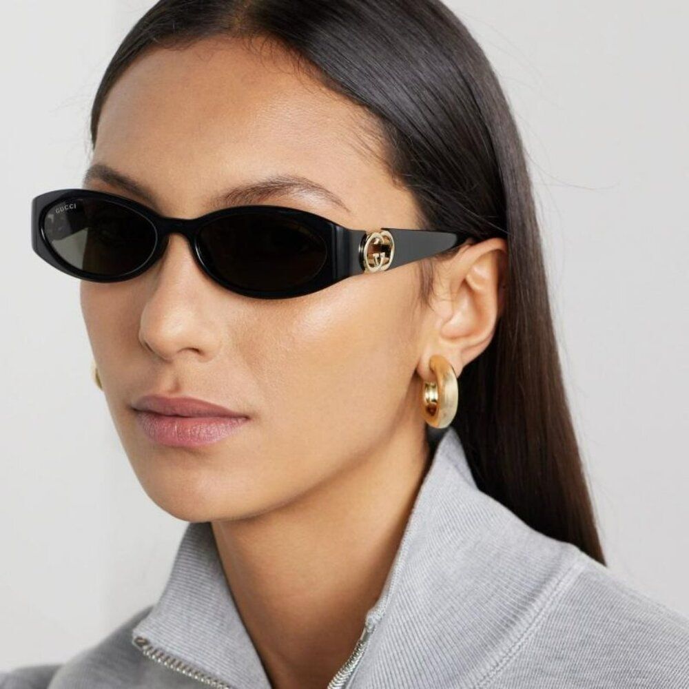 Gucci Men Sunglasses Black Grey Oval GG1660S 001 BRAND NEW - Picture 12 of 13